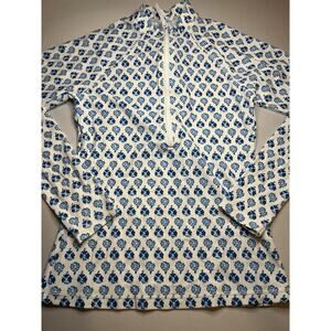 J Crew Long Sleeve Rash Gaurd Shirt Size Medium Children’s Blue Floral Print